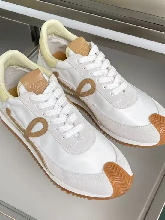 Loewe Women's Cream and Tan FLOWSneakers - Picture 2 of 7
